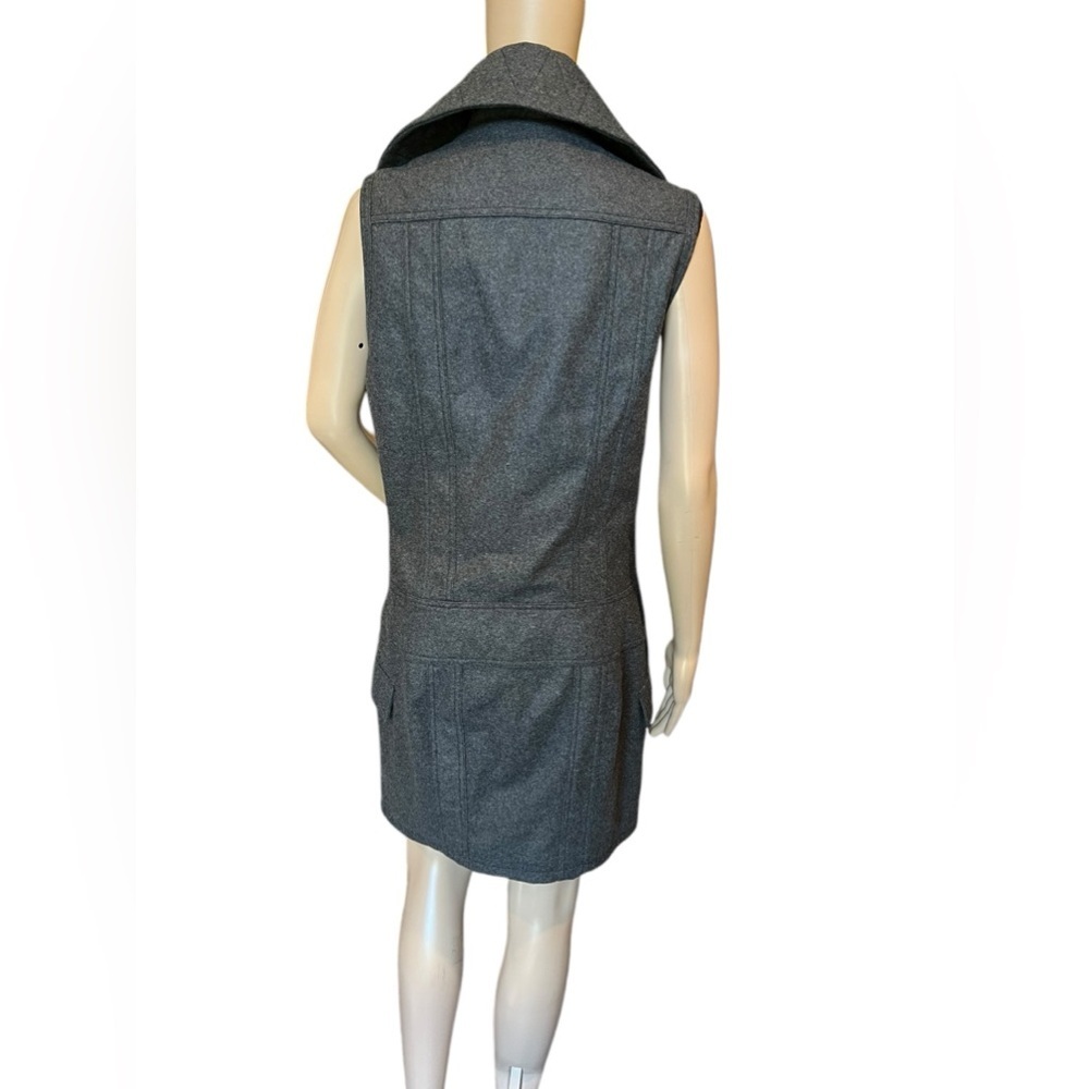 DIESEL BLACK GOLD Full Zip Womens Gray Wool Vest Dress Made In Italy Size 42 - Picture 6 of 16